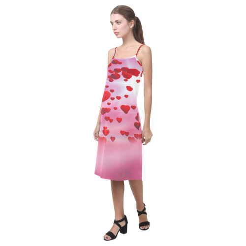 lovely romantic sky heart pattern for valentines day, mothers day, birthday, marriage Alcestis Slip Dress (Model D05)