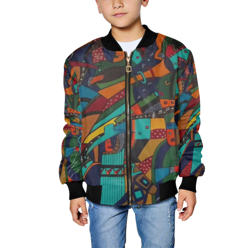 Musicians and Balloons Kids' All Over Print Bomber Jacket (Model H40)