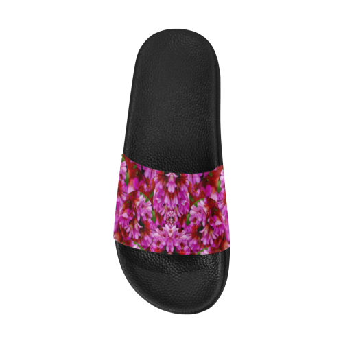 Happy florals  giving  peace Men's Slide Sandals (Model 057)