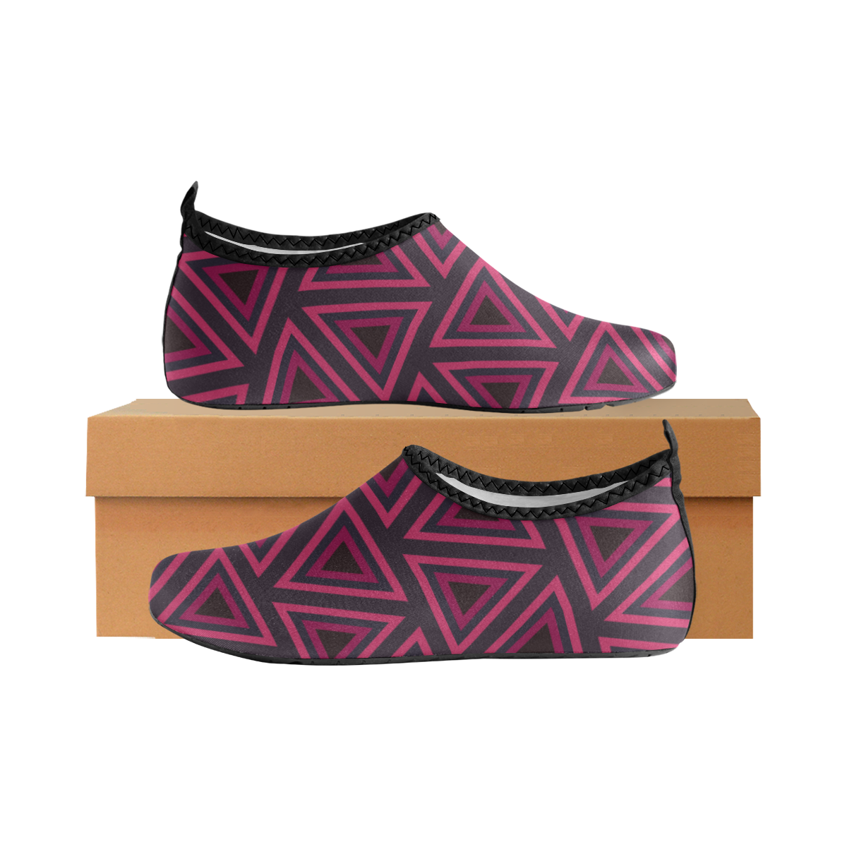 Tribal Ethnic Triangles Women's Slip-On Water Shoes (Model 056)