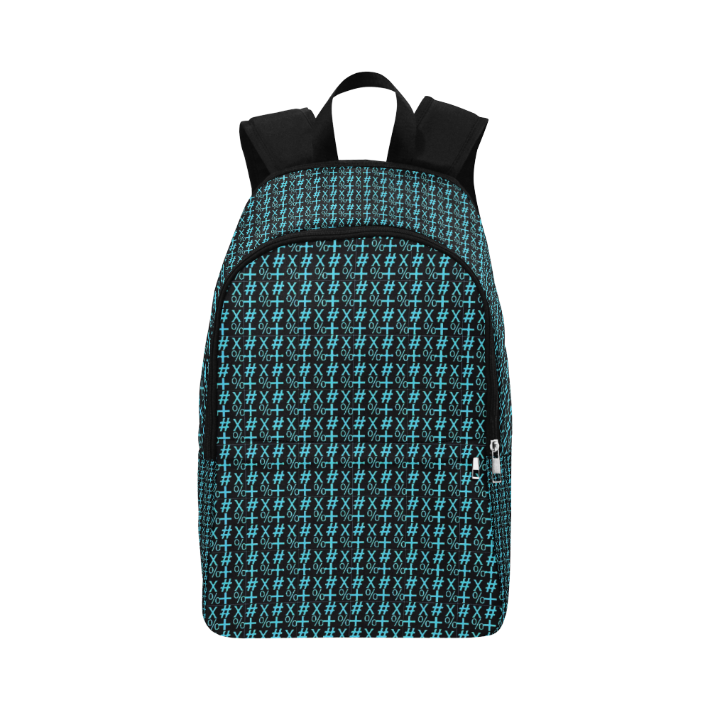 NUMBERS Collection Symbols Green/Black Fabric Backpack for Adult (Model 1659)