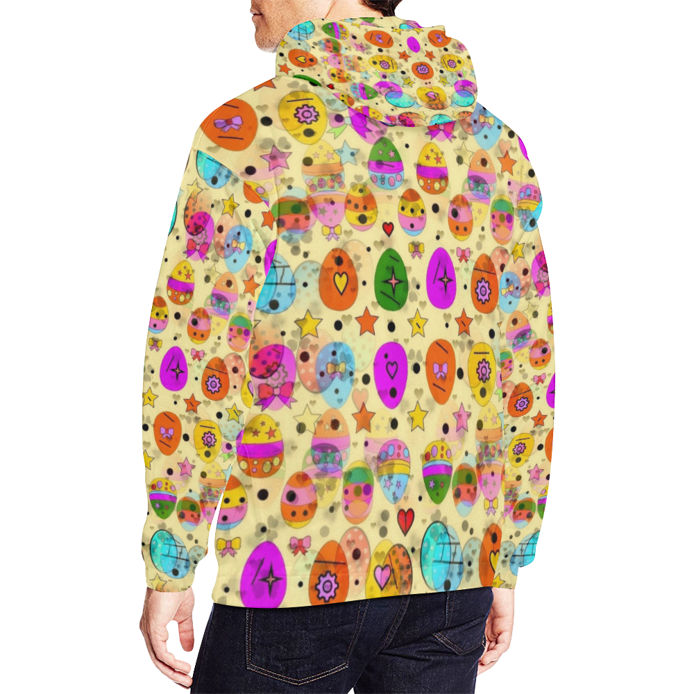 Eggcellent Popart by Nico Bielow All Over Print Hoodie for Men/Large Size (USA Size) (Model H13)