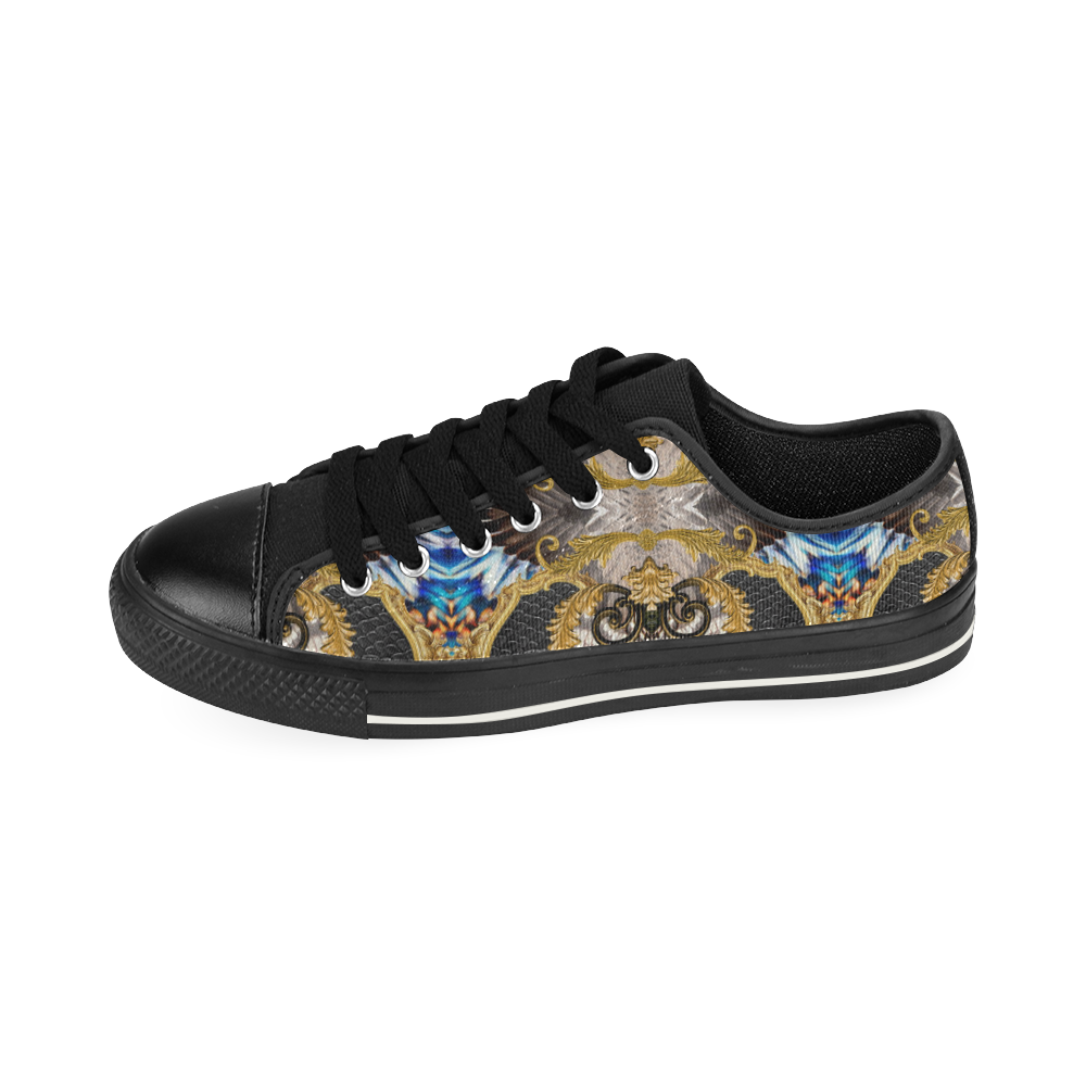 Luxury Abstract Design Canvas Women's Shoes/Large Size (Model 018)
