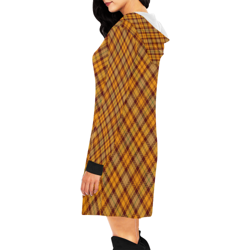 Plaid patterns All Over Print Hoodie Mini Dress (Model H27)