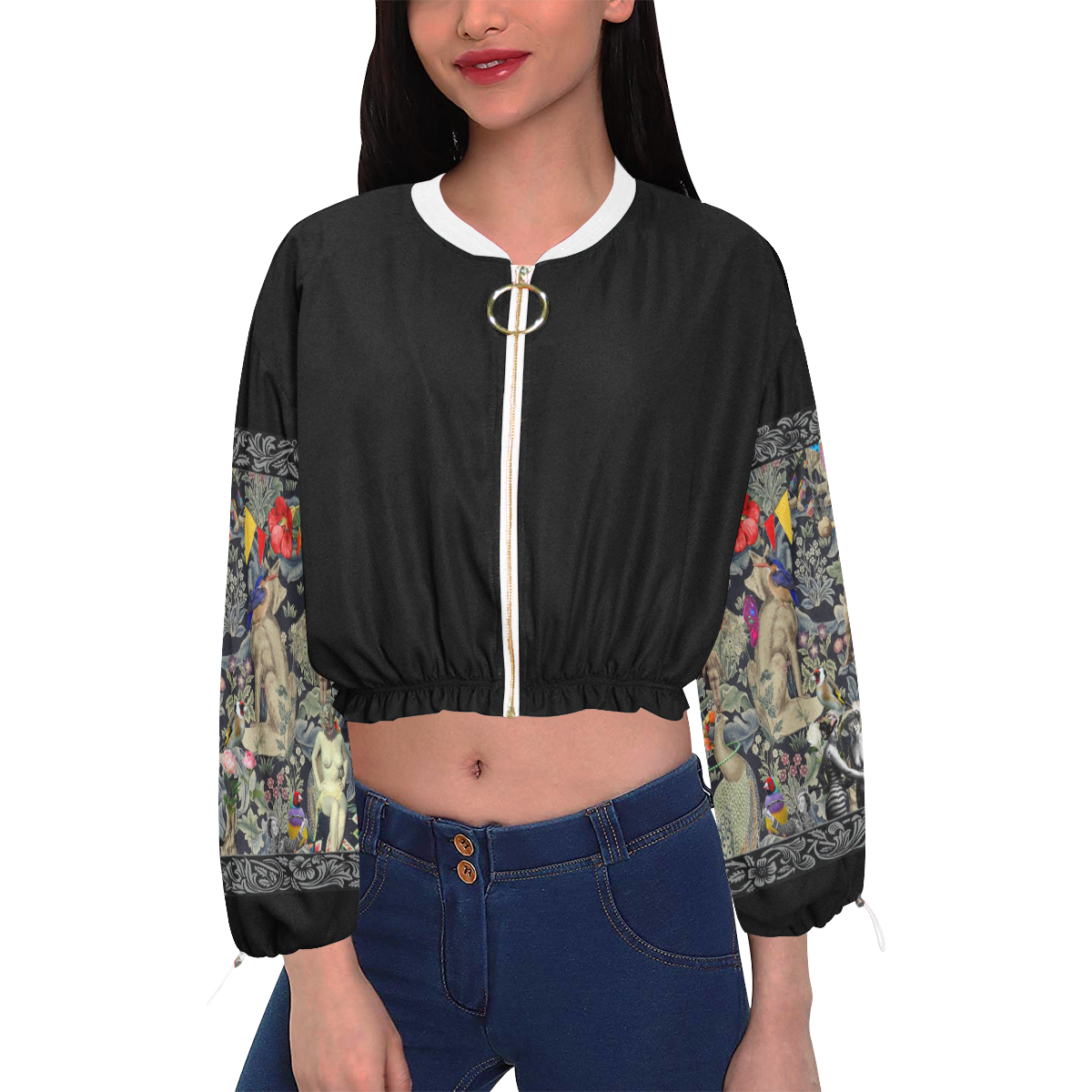 And May I Just Add? Cropped Chiffon Jacket for Women (Model H30)