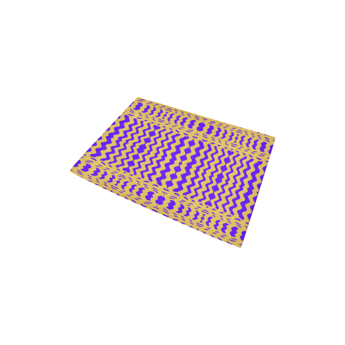 Purple Yellow Modern  Waves Lines Area Rug 2'7"x 1'8‘’