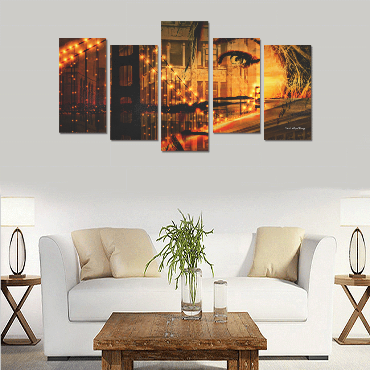 Checking Out the Scenary Design By Me by Doris Clay-Kersey Canvas Print Sets E (No Frame)