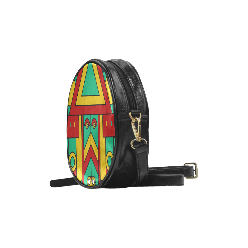 Aztec Spiritual Tribal Round Sling Bag (Model 1647)