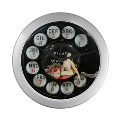 Please Wait for the Dial Tone 4 Silver Color Wall Clock