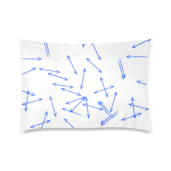 Arrows Every Direction Blue on White Custom Zippered Pillow Case 20"x30"(Twin Sides)
