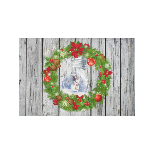 Holiday Wreath Snowman Placemat 12’’ x 18’’ (Set of 4)