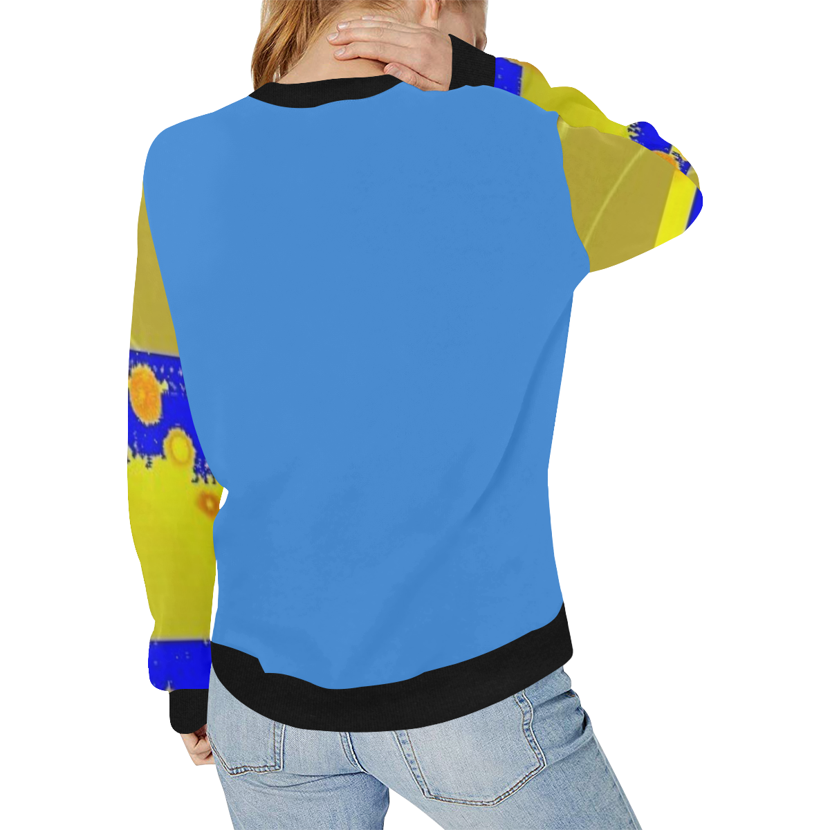 SERIPPY Women's Rib Cuff Crew Neck Sweatshirt (Model H34)