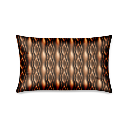 Brown leather abstract wave Custom Zippered Pillow Case 16"x24"(One Side Printing)