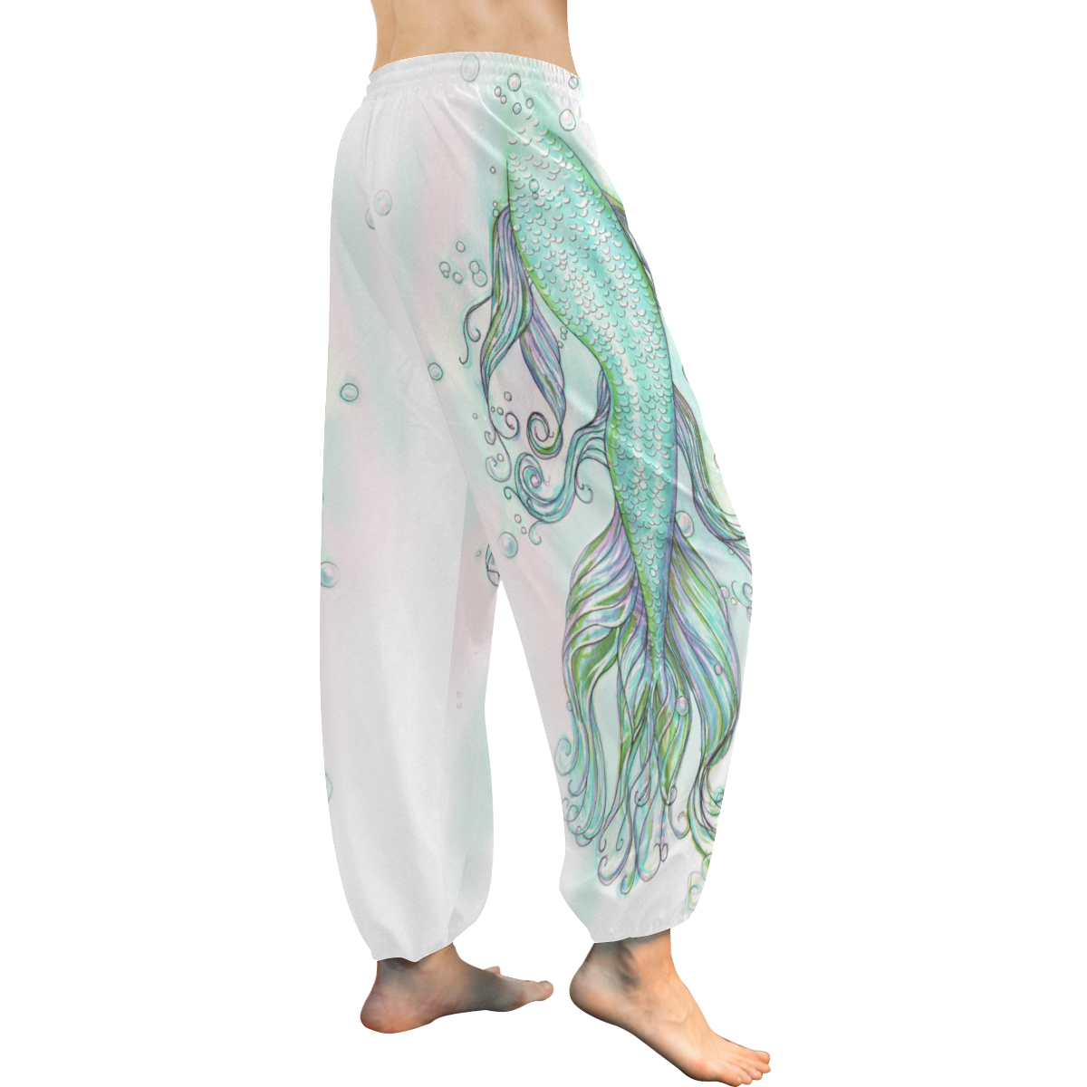 Mermaid Tail Women's All Over Print Harem Pants (Model L18)