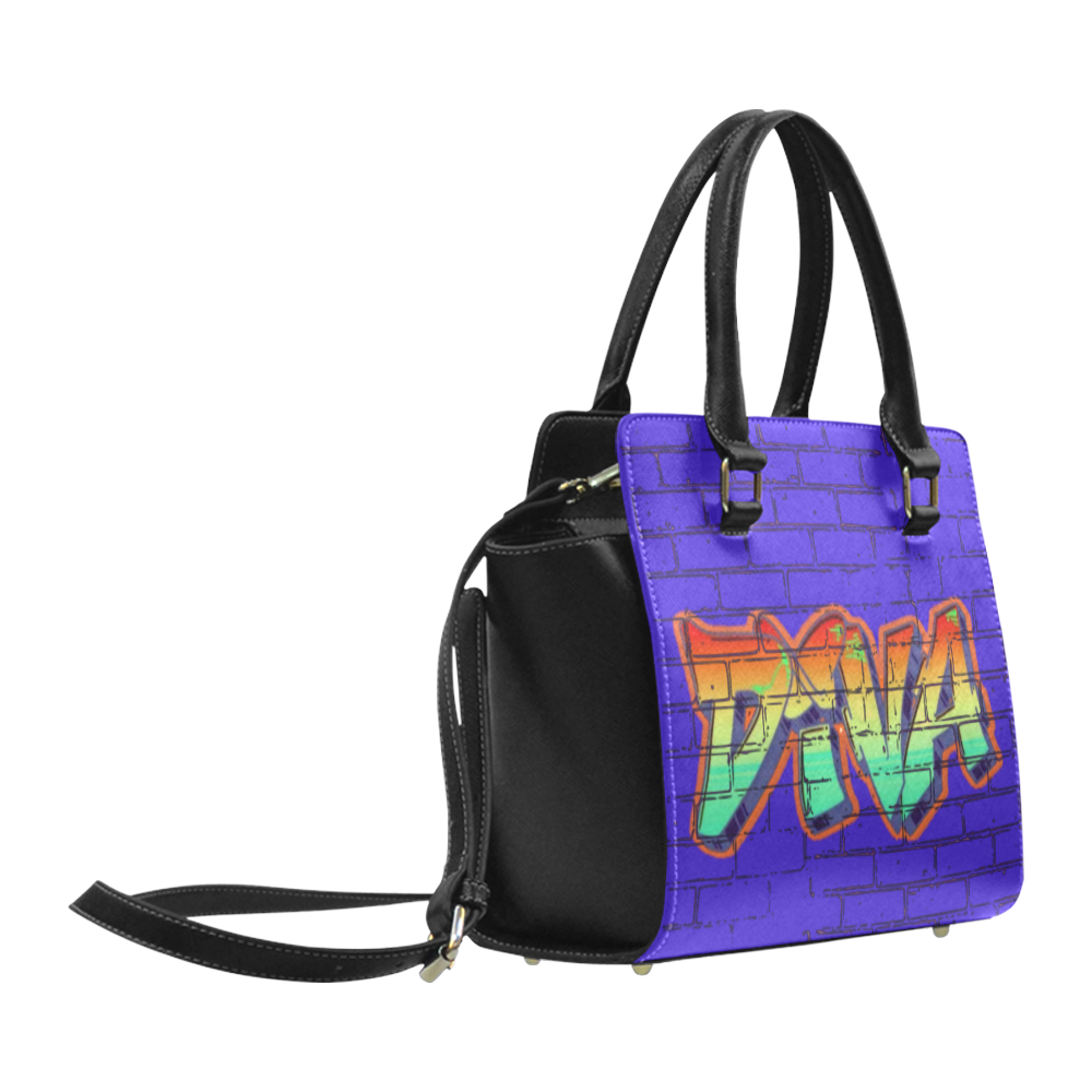 Graffiti Diva Blue Classic Shoulder Handbag (Model 1653)