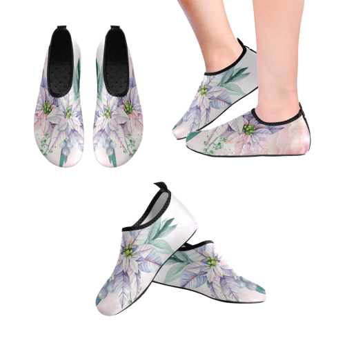 Wonderful flowers, watercolor Men's Slip-On Water Shoes (Model 056)