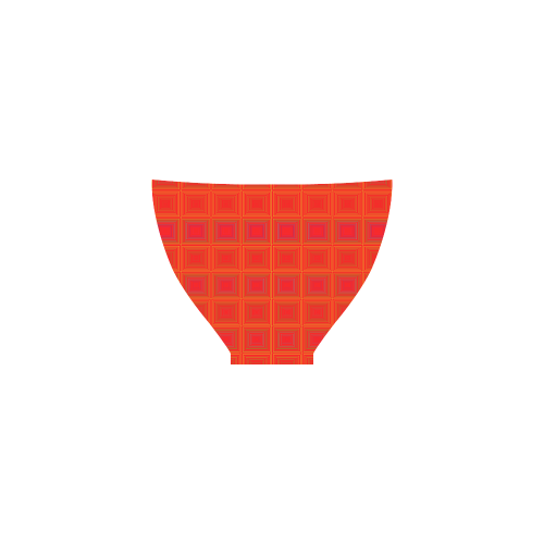 Red orange multicolored multiple squares Custom Bikini Swimsuit
