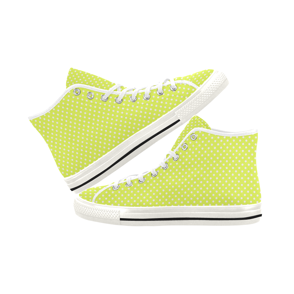 Yellow polka dots Vancouver H Women's Canvas Shoes (1013-1)