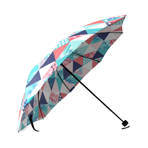 Flamingo Triangle Pattern Foldable Umbrella (Model U01)