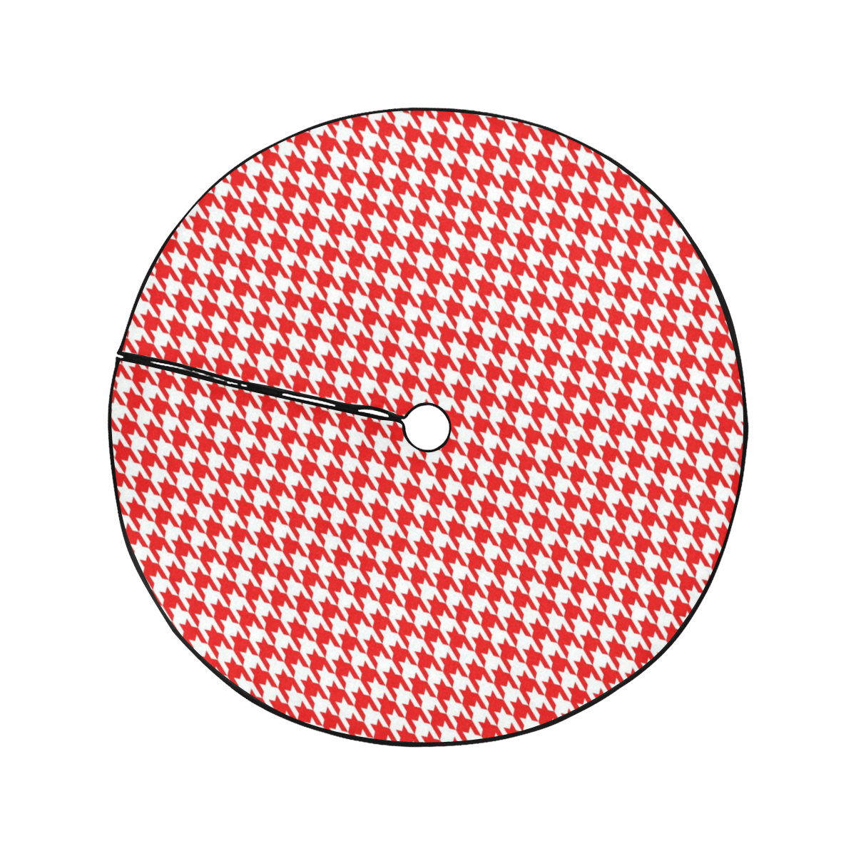 Friendly Houndstooth Pattern,red by FeelGood Christmas Tree Skirt 47" x 47"
