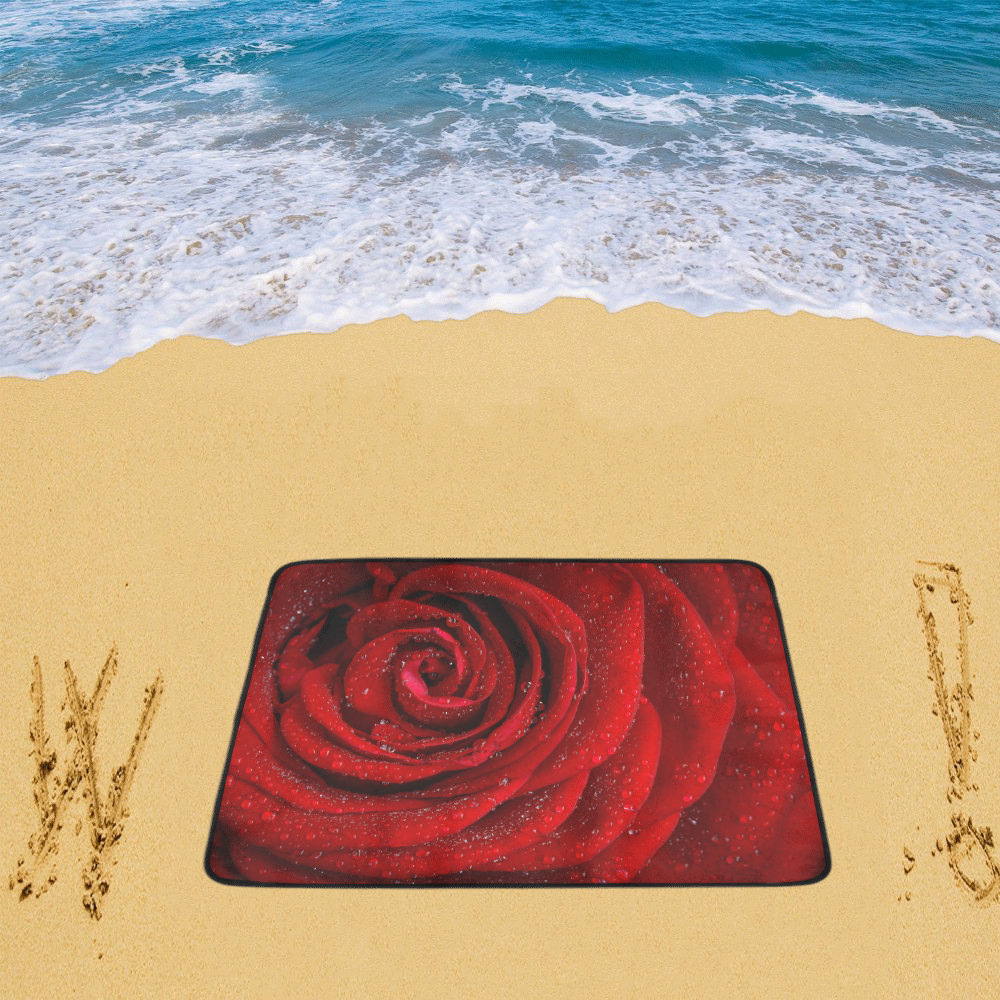 Red rosa Beach Mat 78"x 60"