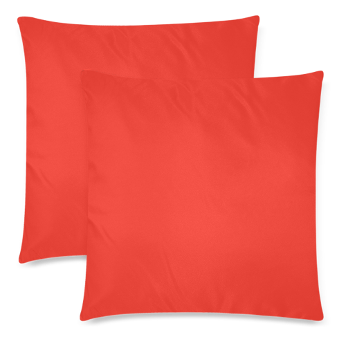Pomegranate Solid Custom Zippered Pillow Cases 18"x 18" (Twin Sides) (Set of 2)