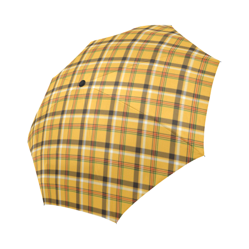 Yellow Tartan (Plaid) Auto-Foldable Umbrella (Model U04)