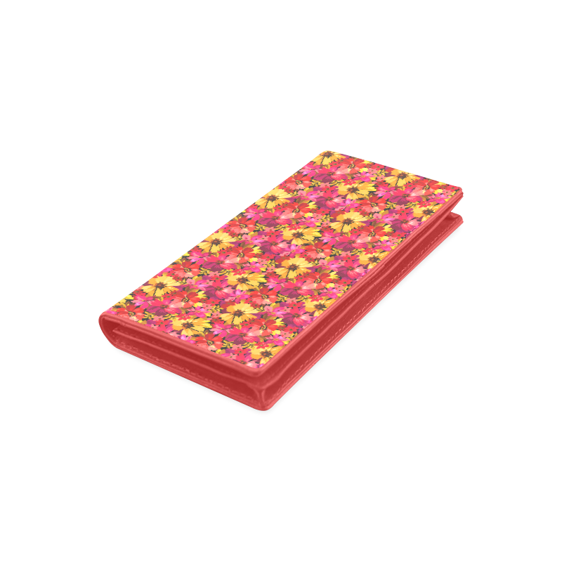 Flower Pattern Women's Leather Wallet (Model 1611)