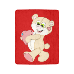 Patchwork Heart Teddy Red Ultra-Soft Micro Fleece Blanket 40"x50"