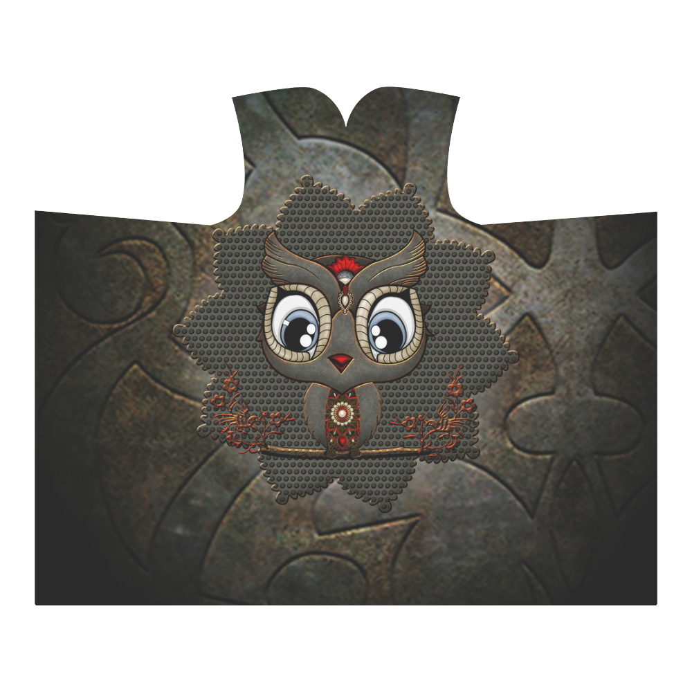Funny steampunk owl Hooded Blanket 60''x50''