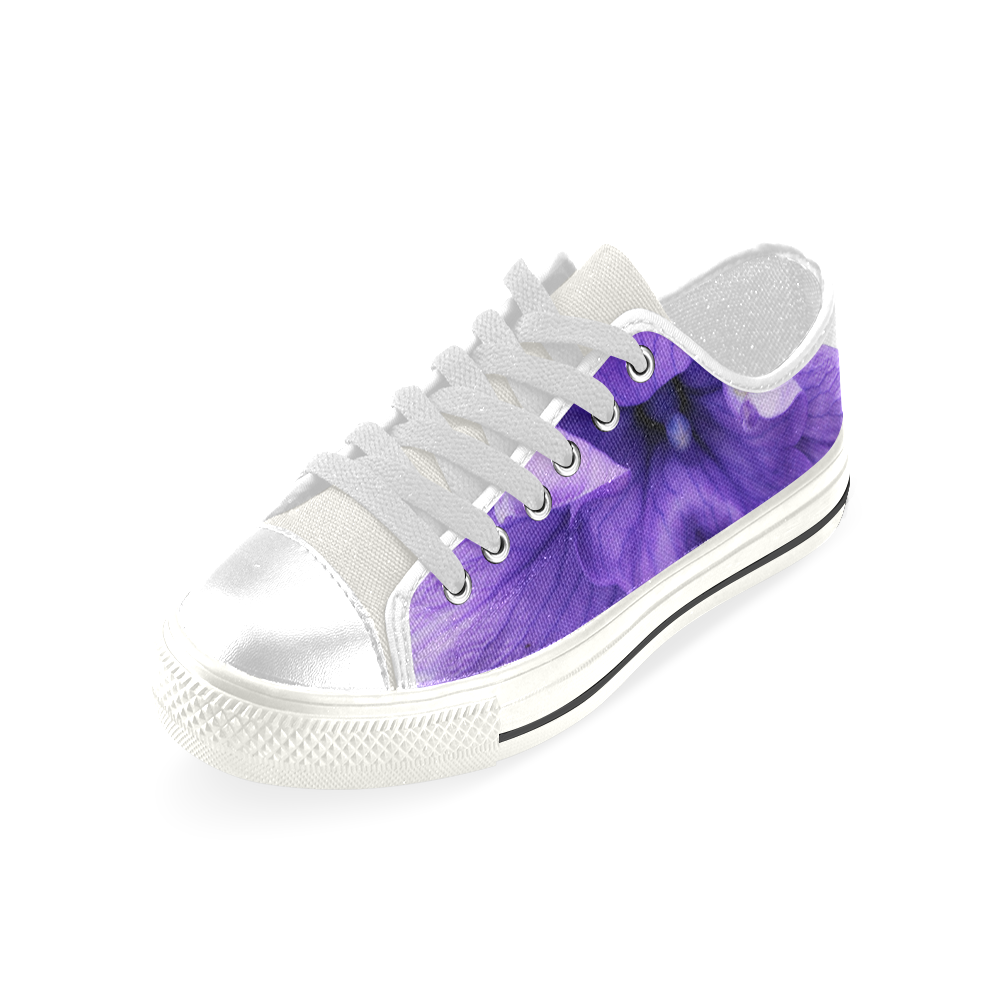 Balloon Flower Low Top Canvas Shoes for Kid (Model 018)