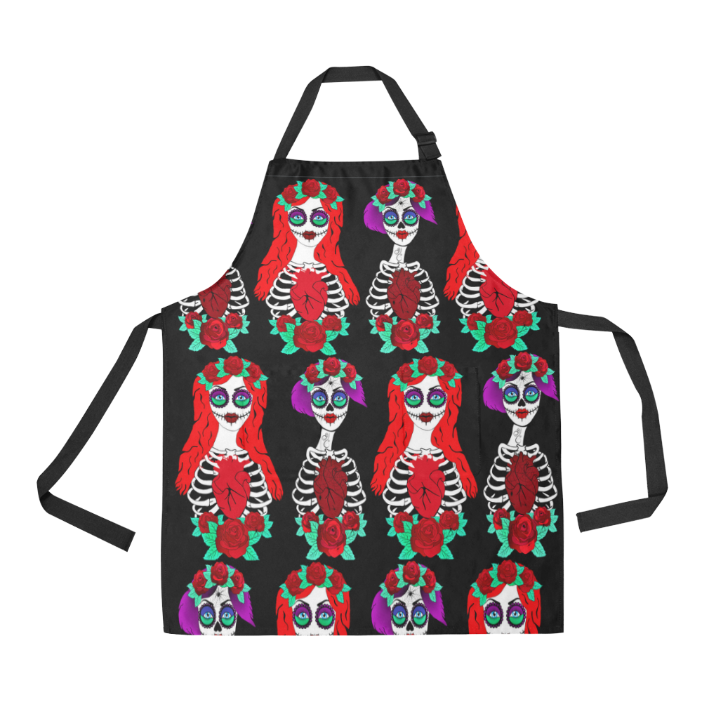 Kelly and Elly Skelly - Sugar skull All Over Print Apron