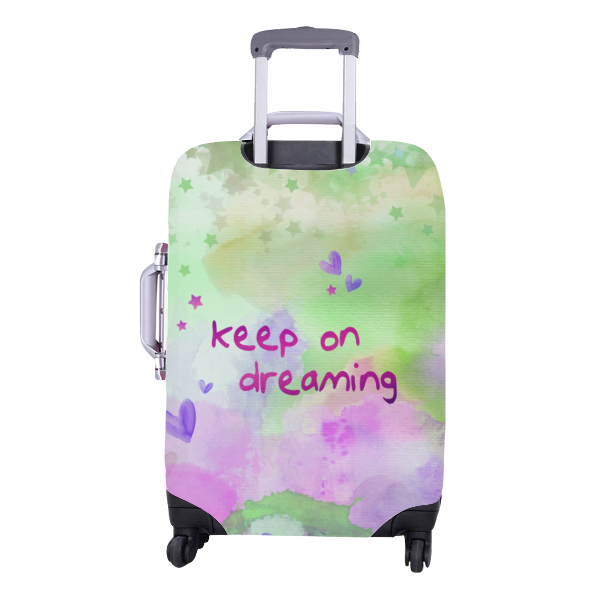 KEEP ON DREAMING - lilac and green Luggage Cover/Medium 22"-25"