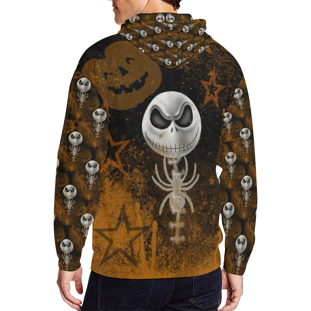 Halloween Nightmare by Nico Bielow All Over Print Full Zip Hoodie for Men (Model H14)