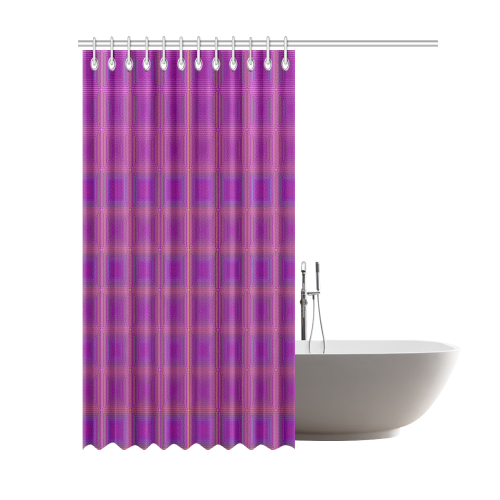Purple gold multicolored multiple squares Shower Curtain 69"x84"