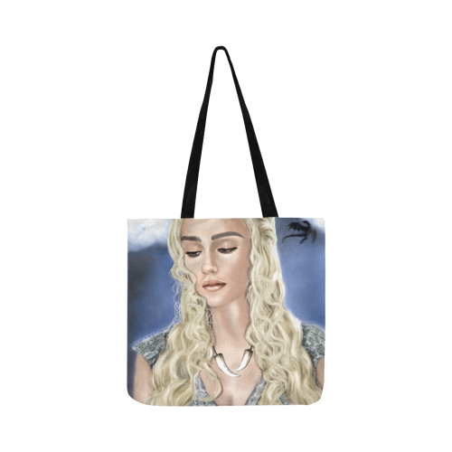 Daenerys Targaryen Mother of DragonsSigned artwork Reusable Shopping Bag Model 1660 (Two sides)