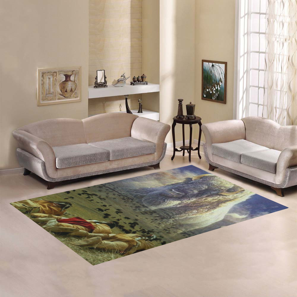 Spirit Of The Great White Buffalo Area Rug7'x5'