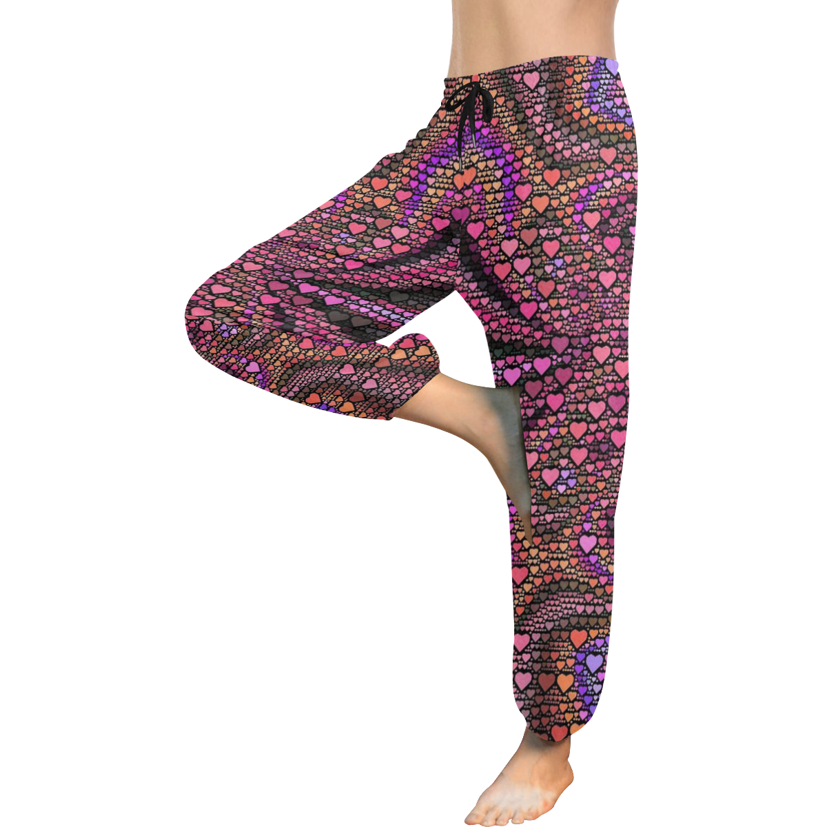 hearts everywhere B  by JamColors Women's All Over Print Harem Pants (Model L18)