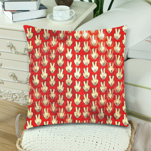 Hands Pattern by K.Merske Custom Zippered Pillow Cases 18"x 18" (Twin Sides) (Set of 2)