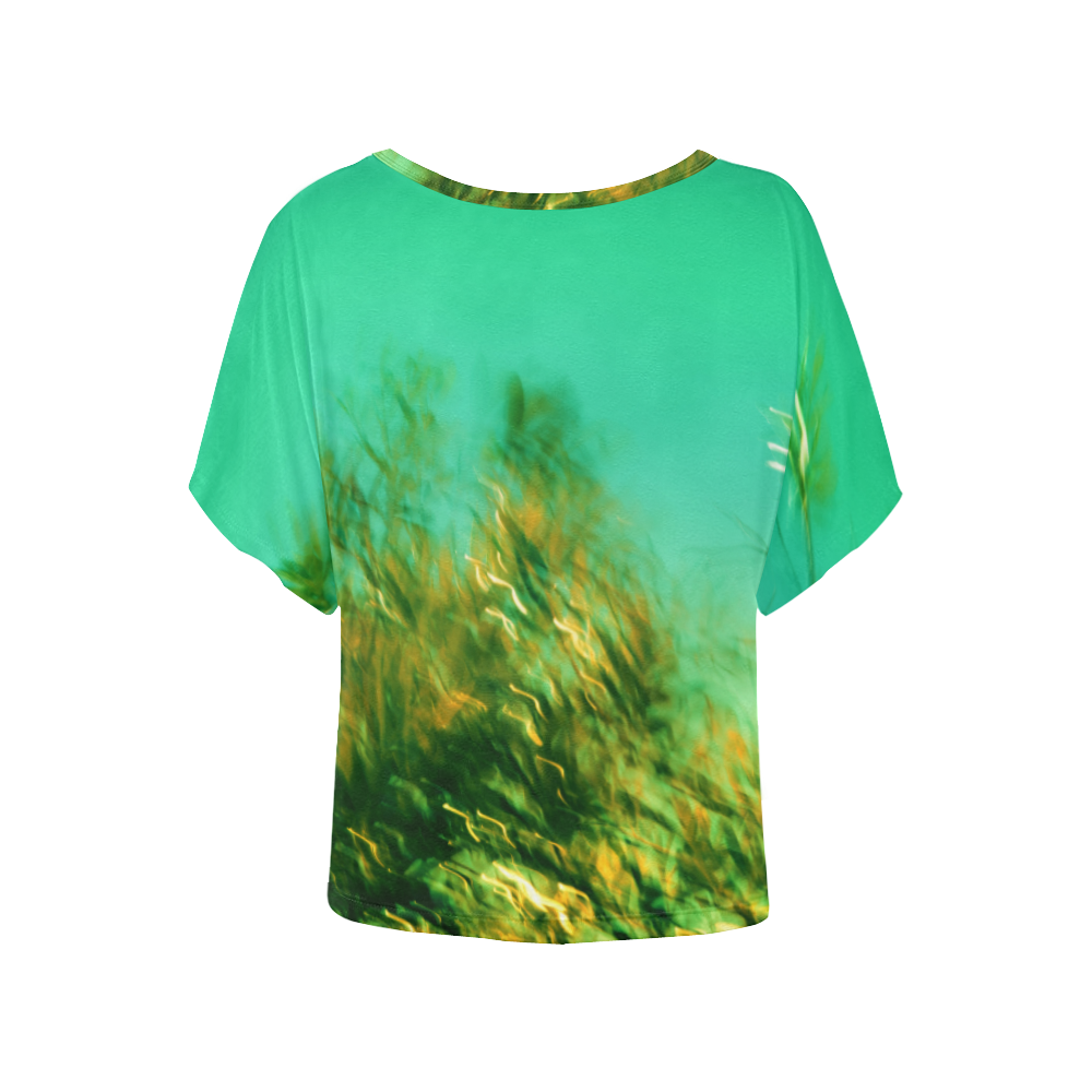 underwater feeling Women's Batwing-Sleeved Blouse T shirt (Model T44)