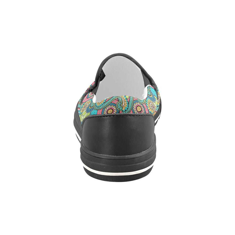 Mandala Pattern Women's Slip-on Canvas Shoes/Large Size (Model 019)
