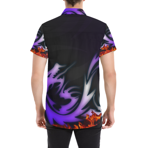 Burning Dragon Men's All Over Print Short Sleeve Shirt (Model T53)