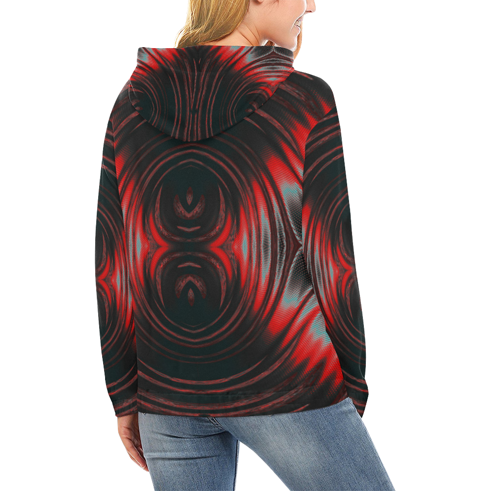 5000TRYtwo2 106 dEEP mONSTER  8 25 A sml All Over Print Hoodie for Women (USA Size) (Model H13)