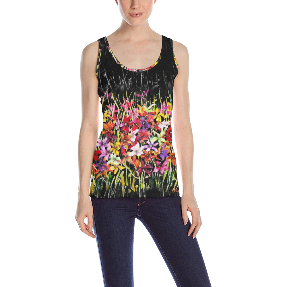 lily All Over Print Tank Top for Women (Model T43)