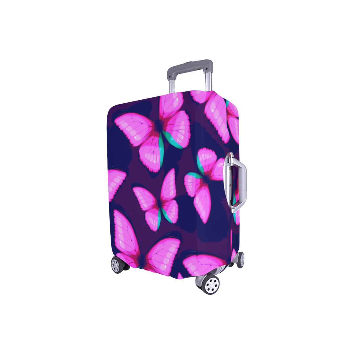 Hot Pink Butterflies Luggage Cover Luggage Cover/Small 18"-21"
