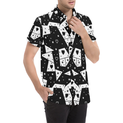 Black and White Pop by Nico Bielow Men's All Over Print Short Sleeve Shirt (Model T53)
