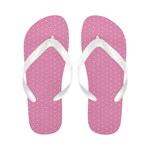 Polka Dotted Pink Flip Flops for Men/Women (Model 040)