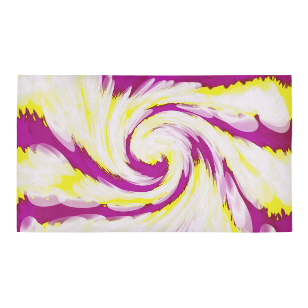Pink Yellow Tie Dye Swirl Abstract Bath Rug 16''x 28''