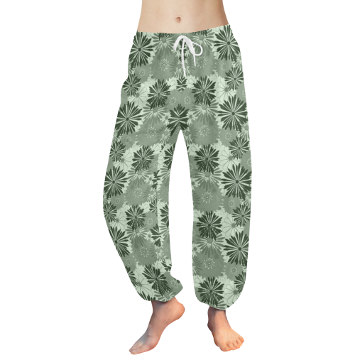 Wedding Day Green Floral by Aleta Women's All Over Print Harem Pants (Model L18)