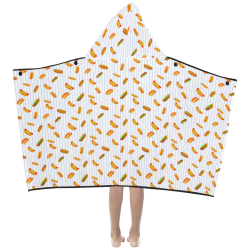 Hot Dog Pattern with Pinstripes Kids' Hooded Bath Towels